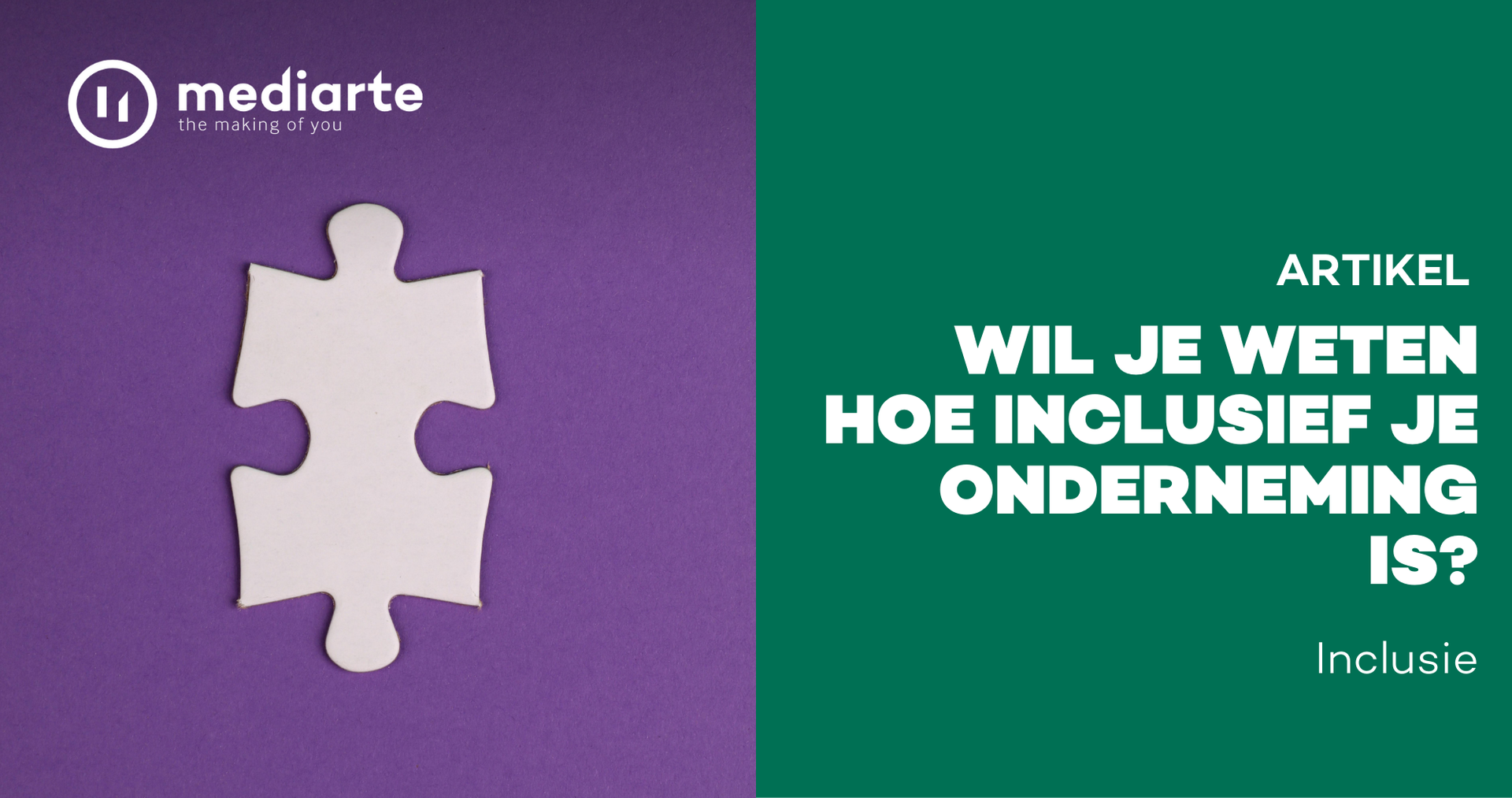 Afbeelding met tekst: wil jij weten hoe inclusief je onderneming is?