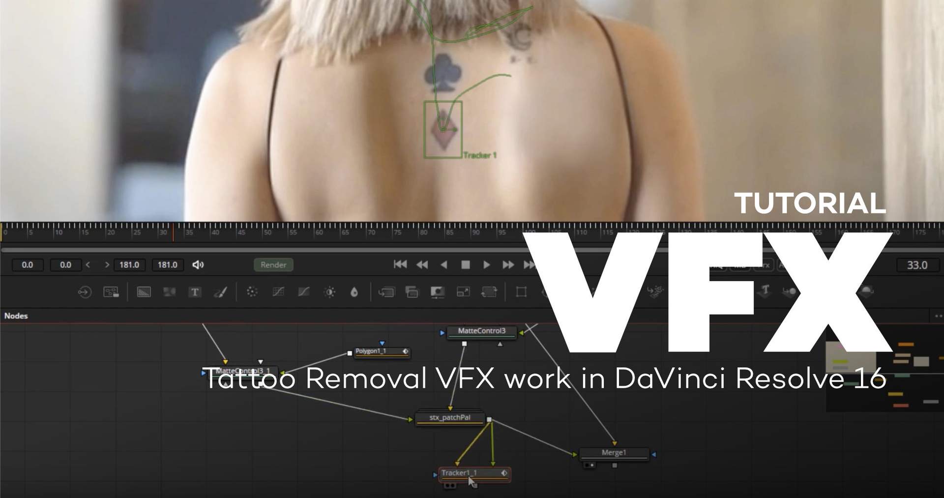 Tattoo removal VFX in DaVinci Resolve 16